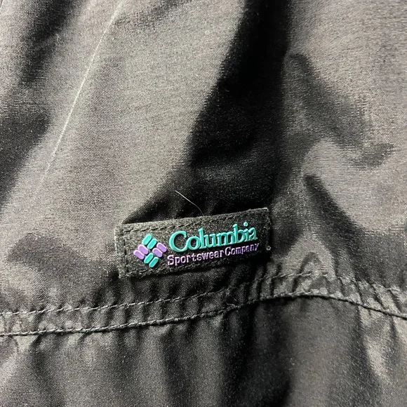 Vintage 1990s Columbia Criterion Winter Ski Jacket Black Purple Teal Color Block